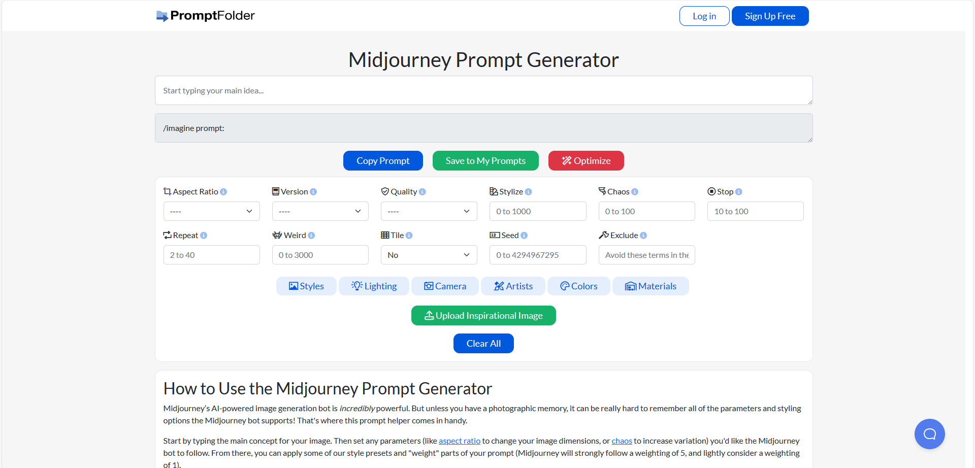 promptfolder - 最佳的Midjourney AI提示管理工具